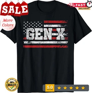 Generation X - Gen Xer - Gen X American Flag - Gen X Vintage T-Shirt. - Picture 1 of 14