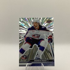 Andrew Peeke Silver Outburst 2023-24 Upper Deck Series 1 Hockey Blue Jackets