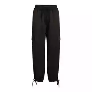 Pantalones de chándal Time and Tru para mujer TALLA 2XL 20 satinados tiro medio, entrepierna de 27", negros - Imagen 1 de 5
