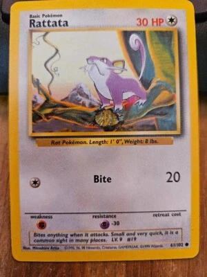1995 Original Pokeman Card "Rattata" 61/102 - Image 1 of 4