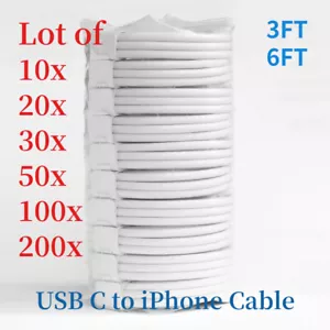 Lot of 10-200 PD Fast Charger USB C Data Sync Cord&Charging Cable For iPhone - Picture 1 of 7