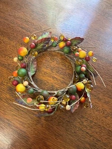 Stumpenkerze Ring Mini Kranz Kürbis Primitiv Herbst Blumen Dekor 6,5 Zoll P3:1 - Bild 1 von 4