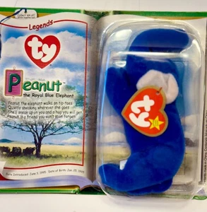 TY PEANUT The Royal Blue Elephant 1995 McDonalds Beanie Baby RARE RETIRED *MINT* - Picture 1 of 19