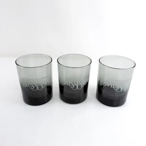 3 Vintage It's Yours In Mississippi Whiskey Glasses Smokey Gray 4" Retro - Picture 1 of 10