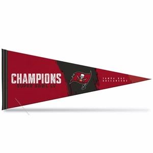 Tampa Bay Buccaneers 2020 2021 Super Bowl Champions Pennant Soft Flag Banner - Picture 1 of 3