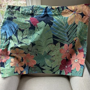 Vintage Sheridan Tukan Papagei Dschungel Tropisch Allover Druck Kissenbezug Sham - Bild 1 von 8