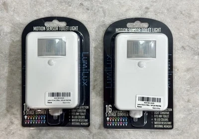 Toilet Light Motion Sensor 16 Colors Changing LED Glow Bowl Inside Toilet 2 Pack - Image 1 of 4