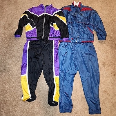 Лот винтажные спортивные костюмы Milano Sport River края маленький 80-х 90-х лыж ветровка - Изображение 1 из 4