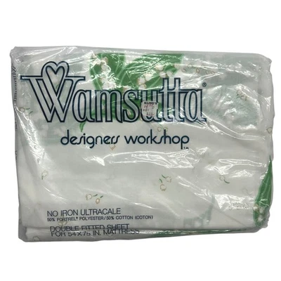 Wamsutta Lily of the Valley Full Fitted Sheet 54x75 NOS VTG Made USA Ultracale - Image 1 of 4