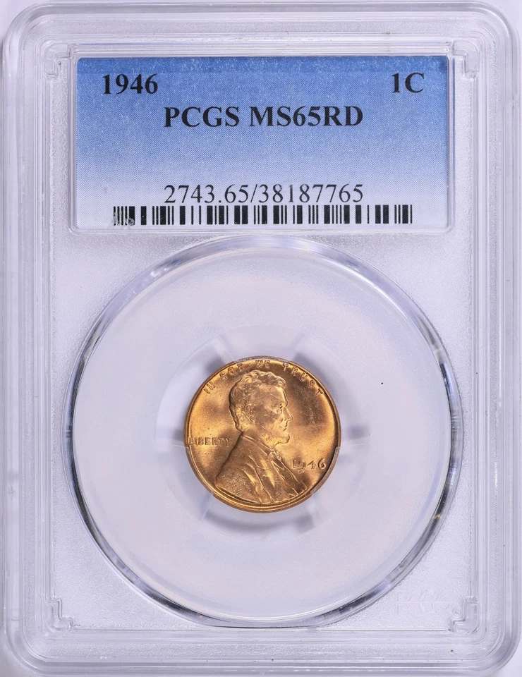 1946 Lincoln Cent PCGS MS-65 RD - Image 1 of 3