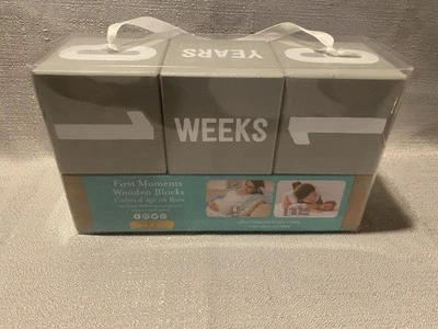 Kate & Milo First Moments Baby Wooden Blocks Milestone Photo Props - Image 1 of 2