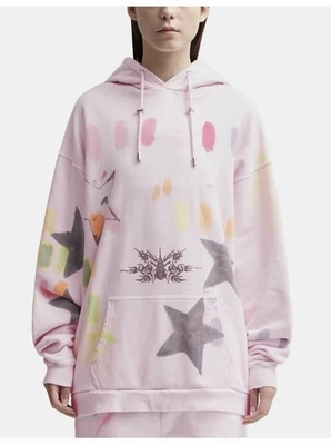 Sudadera con Capucha Collina Strada Rosa Estrella Cuentas Estrás 100% Algodón Talla L Foto 1 de 4