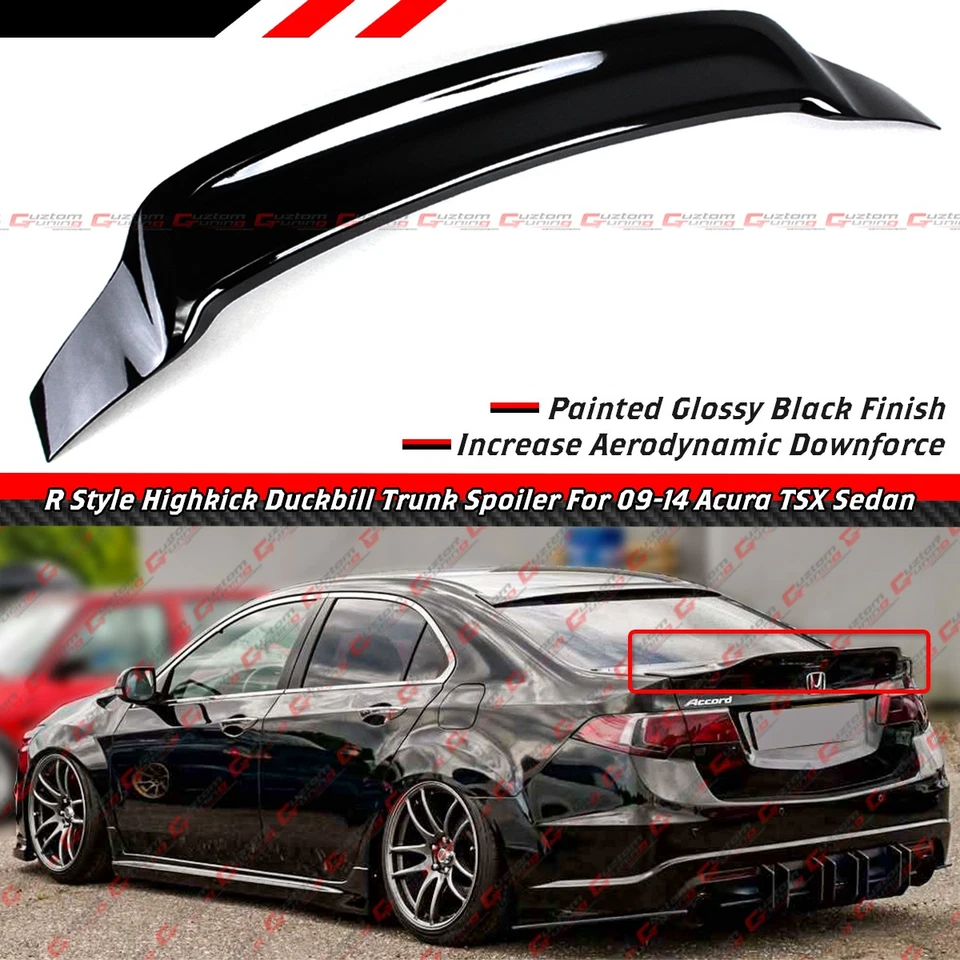 Alerón de maletero Highkick Duckbill negro brillante estilo cu2 r Acura TSX CU2 R 09-14 Foto 1 de 4
