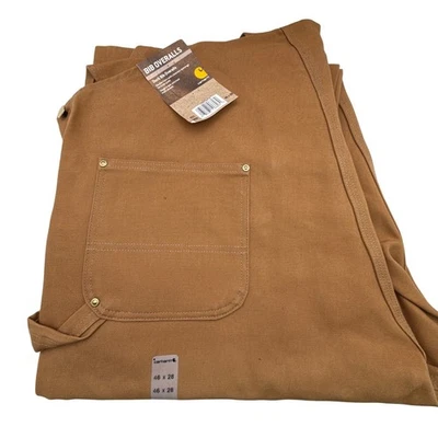 Carhartt Duck Bib Overalls R01 BRN 46x28 Workwear Construction Mens NOS NWT - Image 1 of 4