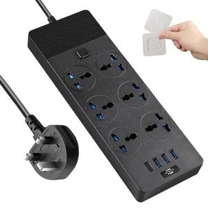 UK to US Plug Adapter, Power Strip with 6 International Outlets and 4 USB Por... - Picture 1 of 6