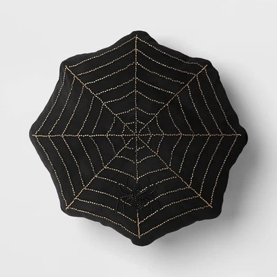 Shaped Beaded Web Pillow - Black/Gold - Threshold - Image 1 of 4