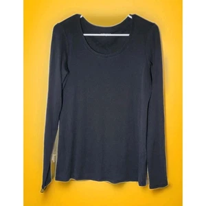 Eileen Fisher Damenoberteil schwarz Langarm Rundhals Viskose Größe Medium A28 - Bild 1 von 6