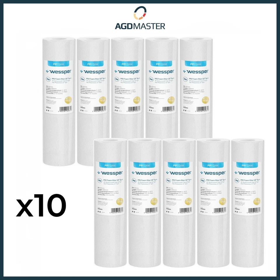 10x Wasserfilter Vorfilter Filtereinsatz Sedimentfilter 10"- 5 Micron - Bild 1 von 4