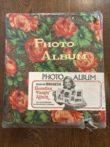 Vintage 70s Floral Photo Album Spiral Bound Unused Korea Pink Green Brown - Bild 1 von 5