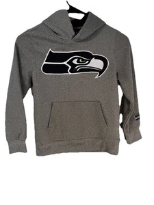 Seattle Seahawks NFL Football Team Apparel Gray Hooded Sweatshirt Size Y Small 8 - Picture 1 of 12