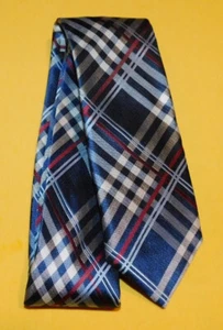 SERICA MADE IN ITALY BLUE/WHITE/RED CROSS STRIPED TIE - NWOT - DESIGNER TIES. - Picture 1 of 3