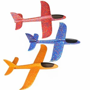 Kids Foam Glider Launcher Hand Throw Colorful Childrens Airplane Model Plane Toy - Picture 1 of 19