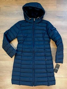 Lauren Ralph Lauren Dark Blue Navy Puffer Long Coat Jacket Hooded Small Women’s - Picture 1 of 9