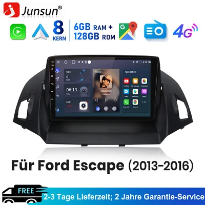 6+128G GPS 4G Radio Autoradio SWC für Ford Escape 2013-2019 Kuga 2012-2018 C-Max - Bild 1 von 4