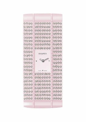 Haurex PX368DPP Honey Pink Natural Crystal Embellished Women's Watch - Image 1 of 4
