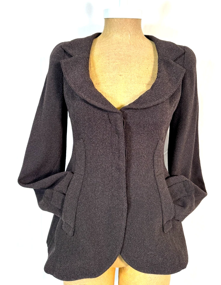 Chaqueta Blazer Emporio Armani Marrón Oscuro Ajustada Bolsillos Botones Talla 38 Talla S/XS Foto 1 de 4