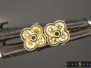 0.18ctw NATURAL Yellow Diamond Earrings R8840 Diamonds by Lauren - Picture 1 of 1