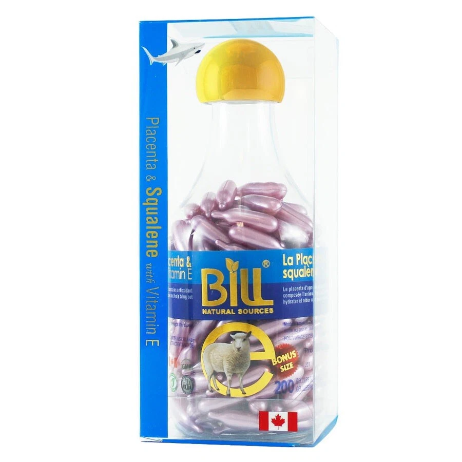 Bill Natural Sources Lamb Placenta Facial Moisturizer Squalene 200 Caps NEW - Image 1 of 1