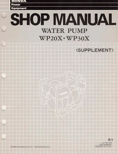 OEM Genuine Honda Dealer/Owner's Service/Repair Manual WP20X WP30X Water Pump - Imagen 1 de 1