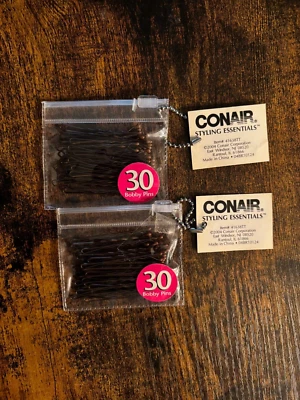 Lot of 2 Vintage 2004 Conair 30ct Bobby Pins NEW SEALED - Image 1 of 2