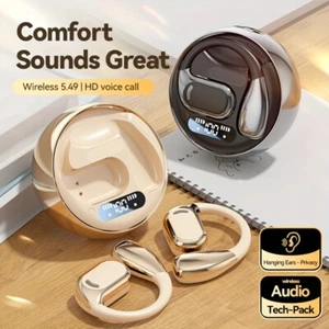 Wireless Bluetooth Earphones Bass Headphones Sport Gym Running Earbuds Ear Hook - Picture 1 of 18