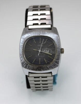 Timex Orologio Uomo Meccanico Argento Acciaio Inox Wr Non Funzionante - Immagine 1 di 4