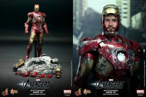 Hot Toys MMS196 Avengers Iron Man Mark VII 7 Battle Damaged Movie Promo Sealed