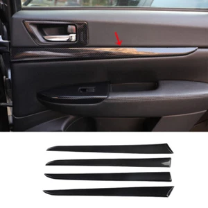 Fit for Subaru Outback 2010-2014 Carbon Fiber Interior Door Panel Cover Trim 4pc - Picture 1 of 12