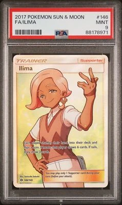 PSA 9 Ilima Full Art WAIFU #146 2017 Pokemon Sun & Moon 88178971 - Image 1 of 2