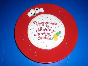 Peanuts Snoopy Hallmark Happiness is Sharing Warm Sugar Cookie 10" Plate Recipe - Picture 1 of 3