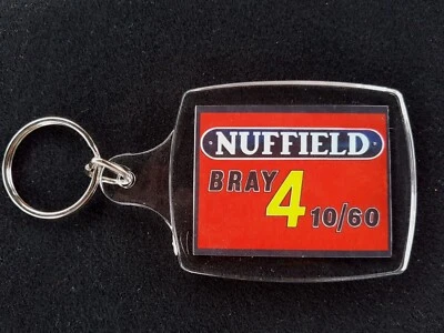 NUFFIELD BRAY Nuffield Tractor Key ring. Bray 4 10/60. School bag tag, Zipper tag, Gift.