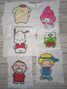 sanrio hello kitty fun fabric scrap 3 to 5 inch crafts character 6pc #1001 - Picture 1 of 2