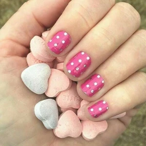 Jamberry Nail Wraps ~ HALF SHEET ~ ICY PINK POLKA Rare Valentines Spring - Picture 1 of 9