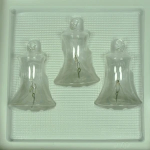 Lauschaer Glas Christbaumschmuck Glocken klein klarglas mit Oese - Bild 1 von 3