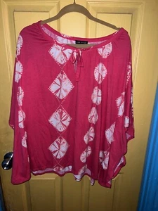 Lane Bryant Womens Plus 22/24 Pink Kimono Sleeve V-neck Tie Blouse #18 - Picture 1 of 4