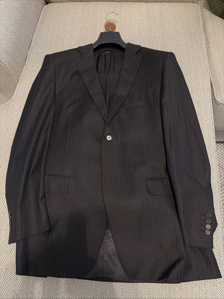 Canali Hombre 2 Piezas Traje Us 42 Pantalones Cortos Marrón Rayas 34x30 Foto 1 de 4