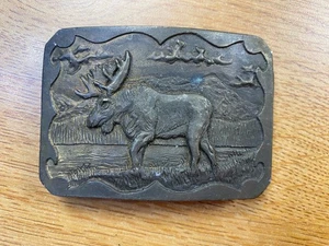 Moose in Wilderness Belt Buckle (1978) - Picture 1 of 3