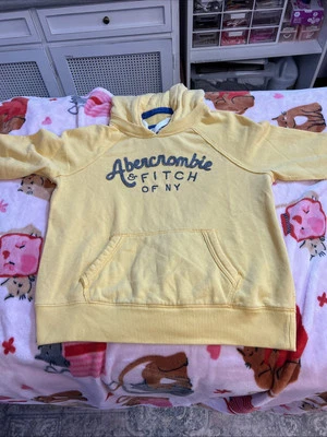 Sudadera con Capucha Y2K Abercrombie & Fitch Amarilla Talla M con Logo Bordado Foto 1 de 4
