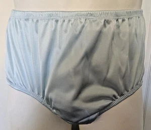 BLUE NYLON TRICOT POCKET PANTIES Encased Elastic 7" SIDE BRIEF * MEN 28 - 40" L - Picture 1 of 3