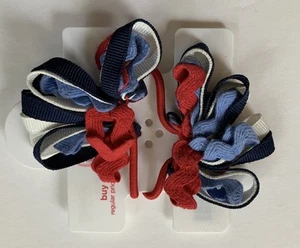 Gymboree NWT HOLLAND DAYS Hair Elastic Tie Pony O Red White And Blue - Picture 1 of 2